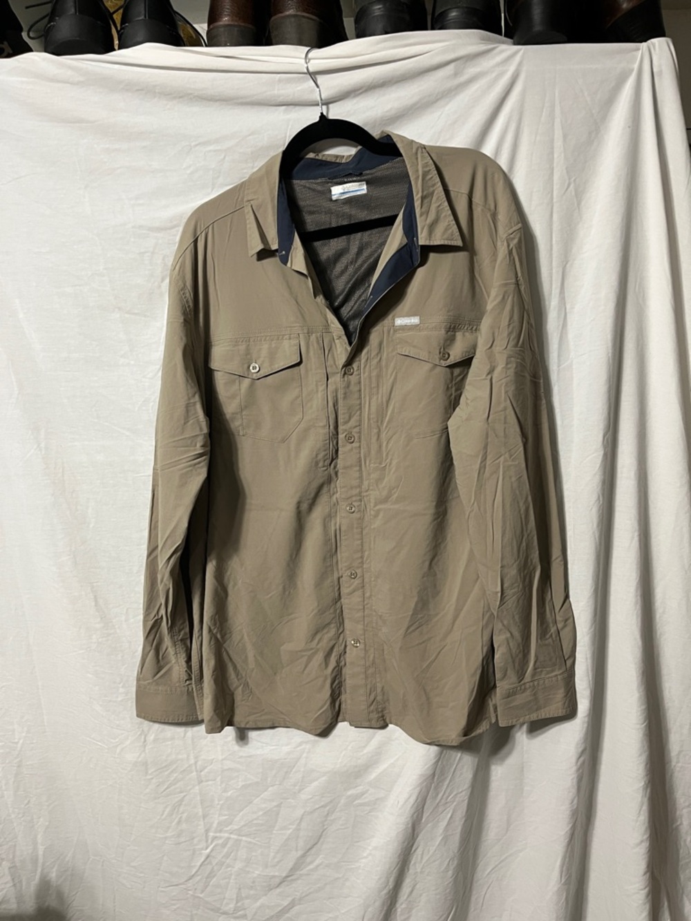 Columbia Men's Khaki Lightweight Button-Front Shirt Jacket